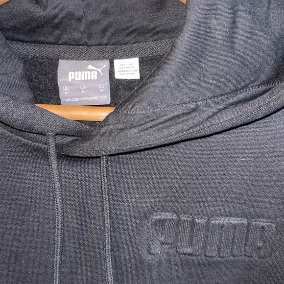 NWOT Puma Hooded Black Sweatshirt Size Medium Hoodie Men